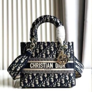 Design Canvas D-Constellation Embroidered Medium Lady D-Lite Latte Multicolor - Dubai Fashion LUX