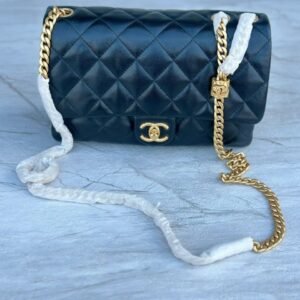 Design Lambskin Quilted Small Pillow Crush Flap Black - Dubai Fashion LUX