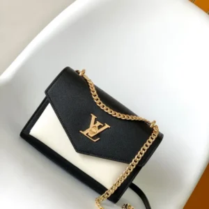 Design Soft Calfskin Mylockme Chain Bag BB Black - Dubai Fashion LUX