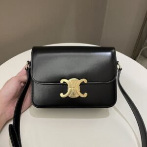 Design Teen Triomphe Bag Black Calfskin - Dubai Fashion LUX