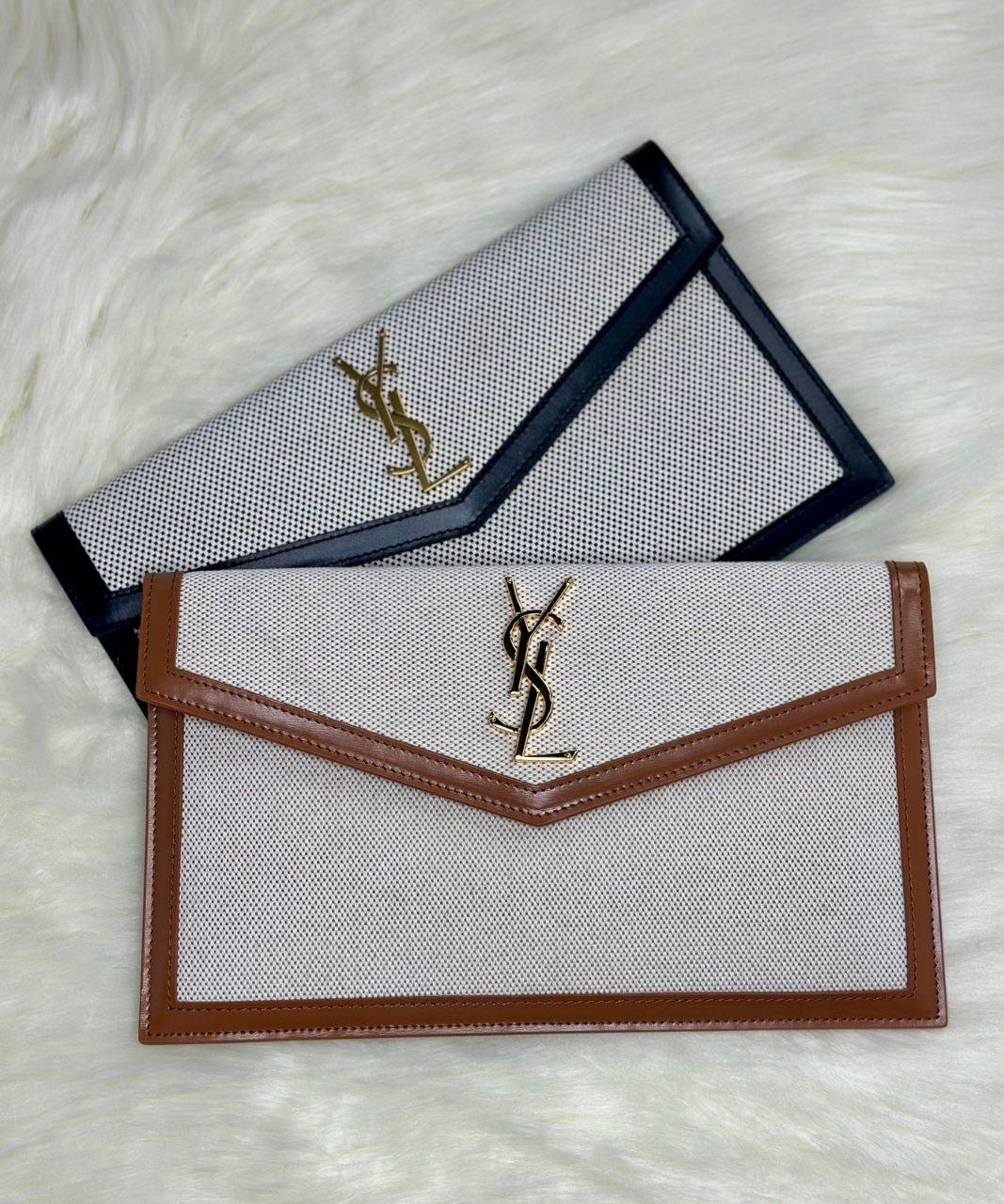 Saint Laurent Canvas Uptown Pouch – Luxury YSL Logo Pouch | Premium Designer Bag